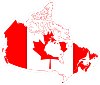 Flag Map Of Canada Sticker