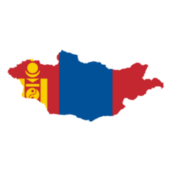 Flag Map Of Mongolia Simple Sticker