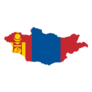 Flag Map Of Mongolia Simple Sticker