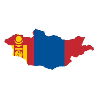 Flag Map Of Mongolia Simple Sticker