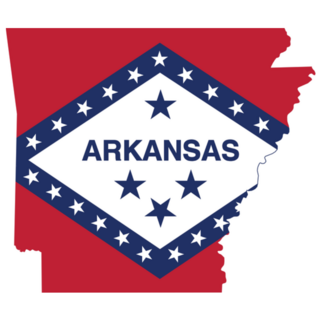 Flag Map Of The Federal State Of Arkansas Sticker