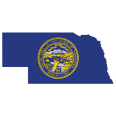 Flag Map Of The Federal State Of Nebraska, Usa Sticker