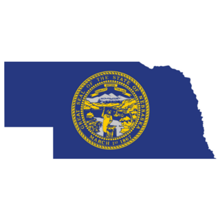Flag Map Of The Federal State Of Nebraska, Usa Sticker