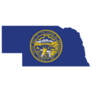 Flag Map Of The Federal State Of Nebraska, Usa Sticker