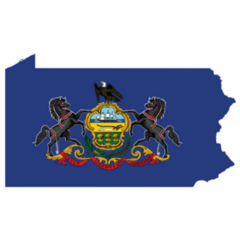 Flag Map Of The Federal State Of Pennsylvania Sticker