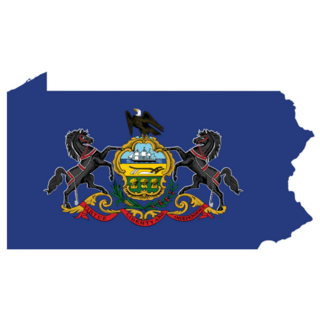 Flag Map Of The Federal State Of Pennsylvania Sticker
