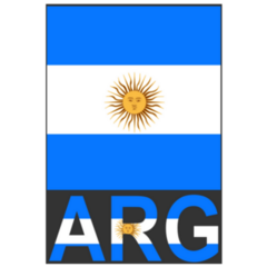 Flag Of Argentina Country Initials Sticker
