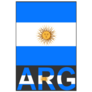 Flag Of Argentina Country Initials Sticker