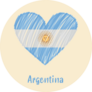 Flag Of Argentina In Shape Of Heart Sticker