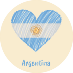 Flag Of Argentina In Shape Of Heart Sticker