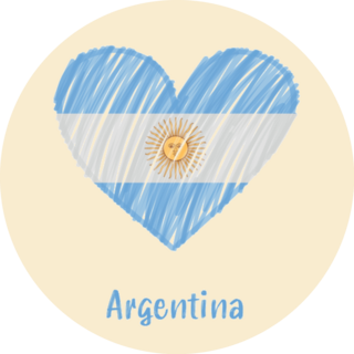 Flag Of Argentina In Shape Of Heart Sticker