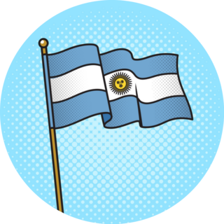 Flag Of Argentina Pinup Pop Art Sticker
