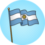 Flag Of Argentina Pinup Pop Art Sticker