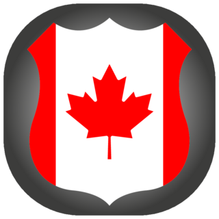 Flag Of Canada Icon In The Shape Of A Police Badge Sticker