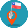 Flag Of Chile On Blue Destination Sticker