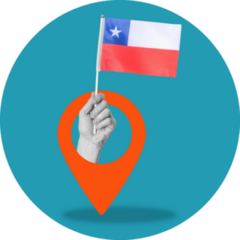 Flag Of Chile On Blue Destination Sticker