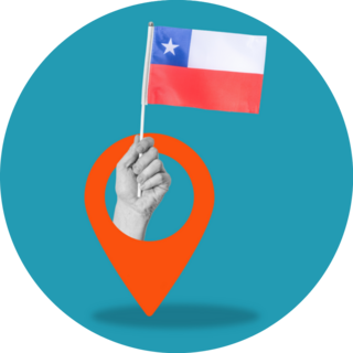 Flag Of Chile On Blue Destination Sticker