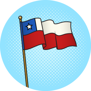 Flag Of Chile Pinup Pop Art Sticker