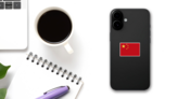 Flag Of China East Asia Sticker on a Phone (New) example