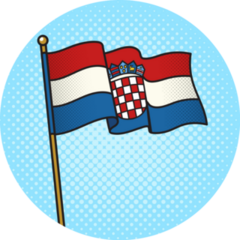 Flag Of Croatia Pinup Pop Art Sticker