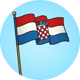 Flag Of Croatia Pinup Pop Art Sticker