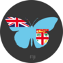 Flag Of Fiji Butterfly Sticker