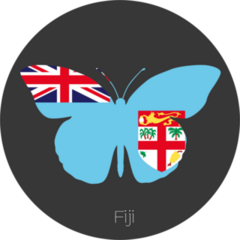 Flag Of Fiji Butterfly Sticker