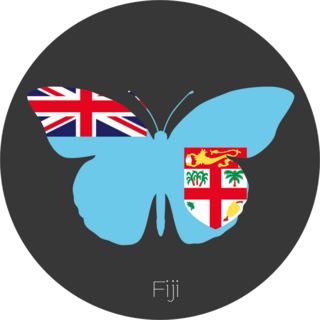Flag Of Fiji Butterfly Sticker
