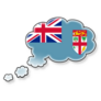 Flag Of Fiji In A Thought Cloud Sticker