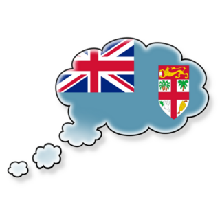 Flag Of Fiji In A Thought Cloud Sticker