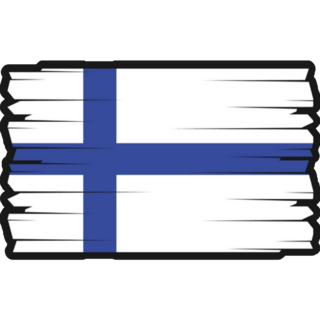 Flag Of Finland On Black Sticker