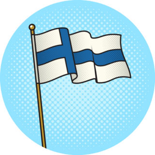 Flag Of Finland Pop Art Sticker