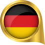 Flag Of Germany In Golden Map Pin Sticker