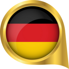 Flag Of Germany In Golden Map Pin Sticker
