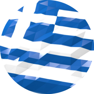 Flag Of Greece Low Polygonal Glossy Origami Style Sticker