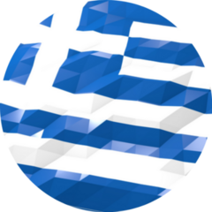 Flag Of Greece Low Polygonal Glossy Origami Style Sticker