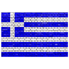 Flag Of Greece Painted On Brick Wall Sticker