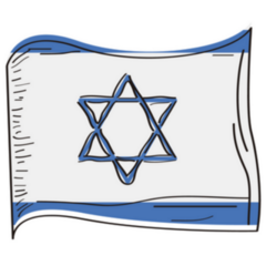 Flag Of Israel Hand Drawing Illustration Sticker