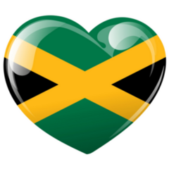 Flag Of Jamaica In The Shape Of A Heart Sticker