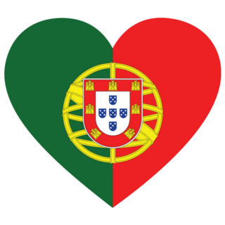 Flag Of Portugal Inside Heart Shape Sticker