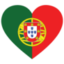 Flag Of Portugal Inside Heart Shape Sticker