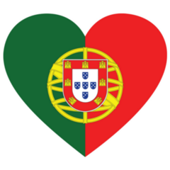 Flag Of Portugal Inside Heart Shape Sticker
