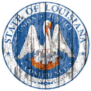 Flag Of Seal Louisiana Painted On Wood Sticker