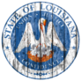 Flag Of Seal Louisiana Painted On Wood Sticker