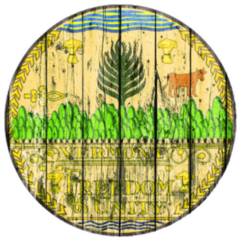 Flag Of Seal Vermont Painted On Wooden Frame Sticker