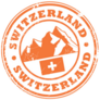 Flag Of Switzerland Orange Stamp Sticker