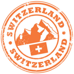 Flag Of Switzerland Orange Stamp Sticker