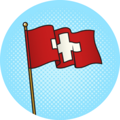 Flag Of Switzerland Pop Art Sticker