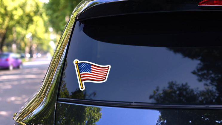 Flag of the United States Symbol Sticker on a Rear Car Window (New) example