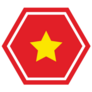 Flag Of Vietnam Polygon Sticker